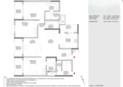 Godrej Madison Avenue Apartment 4 BHK apartment with maids room floor plan image by Godrej Properties located at Golden Mile Rd, Kokapet, Neopolis, Hyderabad Telangana